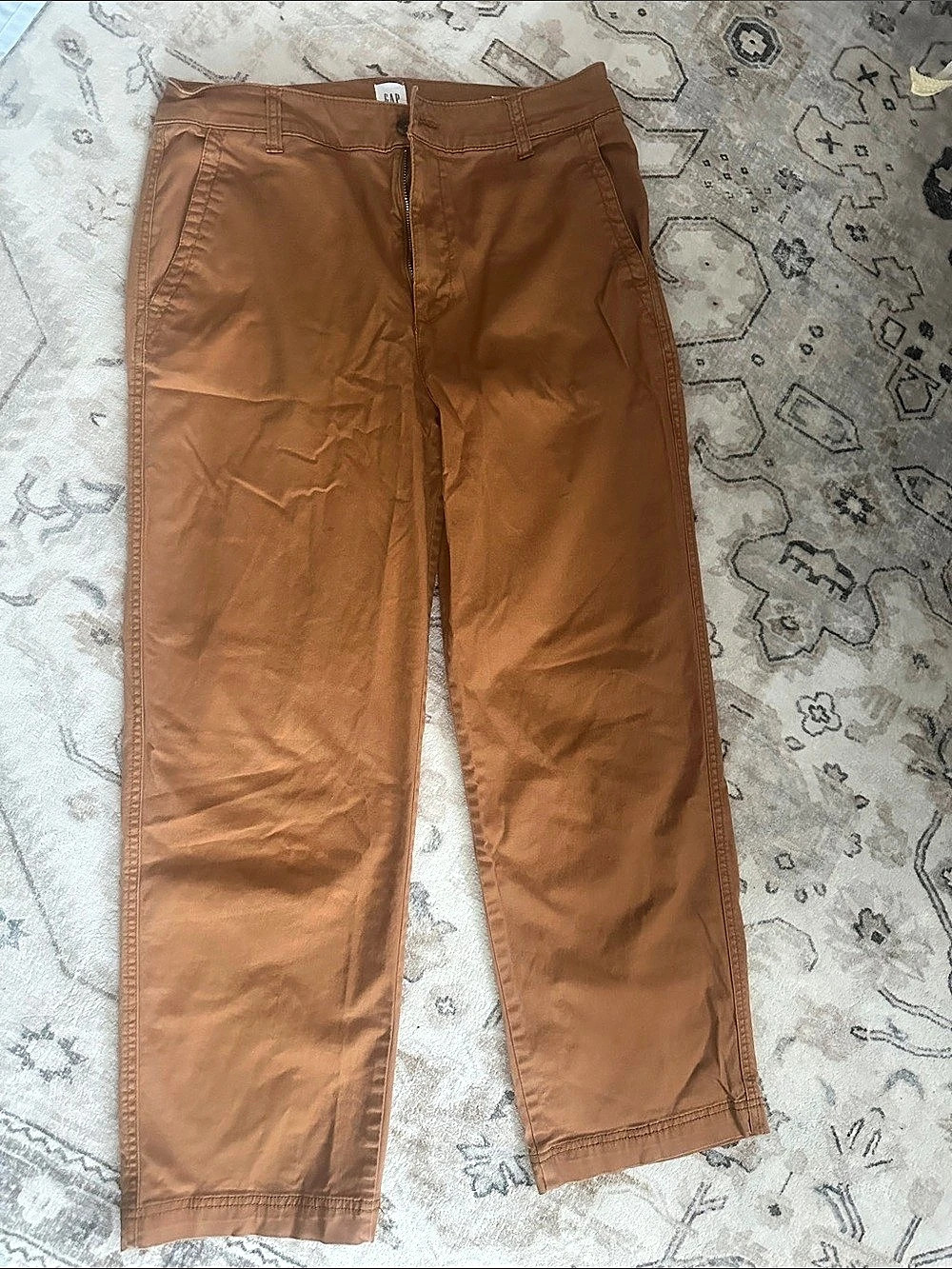 Gap Girlfriend Khaki Straight Leg Pants Size 10 Brown